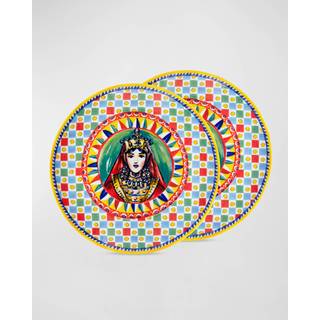 Dolce&Gabbana Casa Tableware - 'Carretto Siciliano' dessert plate, set of two in Multicolor 100%PORCELAIN