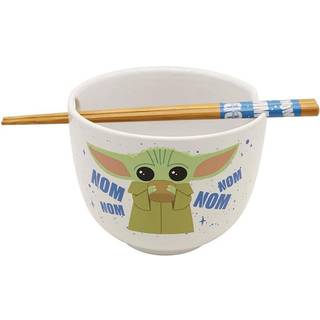 Star Wars Mandalorian nom nom barn 20 ounce keramisk ramen sk?l m/ spisepinde