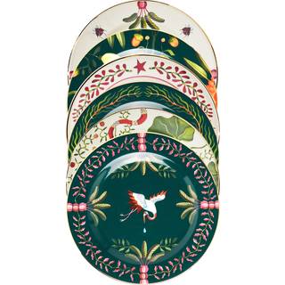 La DoubleJ Tableware - Mixed dessert plates, set of six in Multicolor 100% PORCELAIN
