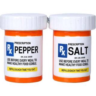 Pacific Giftware Rx Pharmacy Presciption Fottles Keramisk magnetisk salt og peber Shaker Set