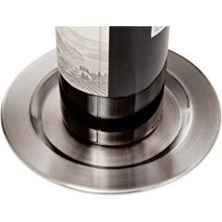 Sæt af 4 glatte vinflaskeunderlag i børstet rustfrit stål fra Pratique, med udvendig diameter 6,12 tommer og indre diameter 4 tommer