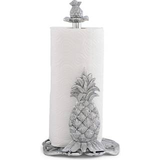 Arthur Court ananas bordplade dekorativt papirh?ndkl?deholder aluminiummetal 14,5 tommer st?ende h?jt