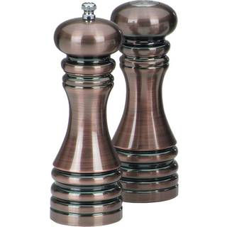 Chef Specialties 7 tommer forbrændt kobberpebermølle og salt shaker -sæt