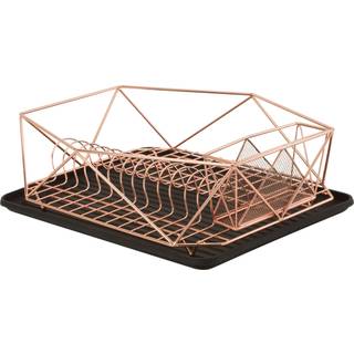 Køkkenoplysninger Kobber Geode Deluxe Dish Drying Rack With Drain Board | Bestikkurv | Redskabsholder | Jernramme