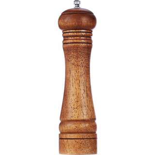 Gulex Wood Pepper Grinder Pepper Mill Justerbar grovhed 8 tommer tr?peppermill retro stil keramisk slibemekanisme saltm?lle genopfyldelig (1 pakk