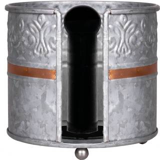 Autumn Alley Farmhouse Galvanized Kitchen Paper Towel Holder - Vintage Style Wighted Countertop Design - Rustic Warm Copper Accent med galvaniser