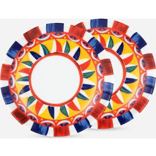 Dolce&Gabbana Casa Tableware - 'Carretto Siciliano' dessert plate, set of two in Multicolor 100% Porcelain