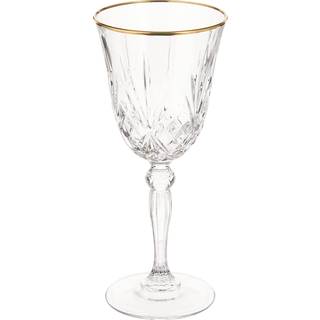 Lorren Home Trends Siena Collection Crystal Red Vine Glass med guldbånddesign sæt på 4 7,5 Fluid ounces