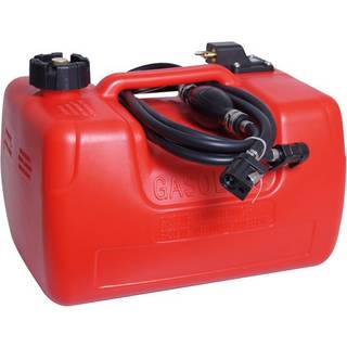 Bærbar brændstoftank 1852-Marine, 12 liter, med tankmåler + benzinslange + brændstofblære, 460 x 325 x 260 mm, polyethylen, rød, til Yamaha
