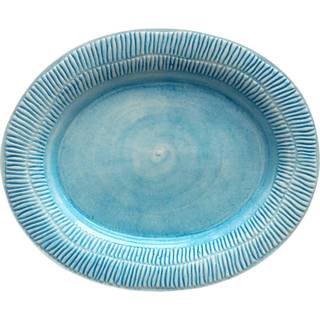 Mateus Stripes Fad 35x30 Cm - Serveringsfad Keramik Turkis - ETU04ST