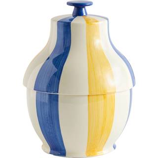 HAY Sobremesa stripe kagedåse Ø19 cm Blue/Yellow