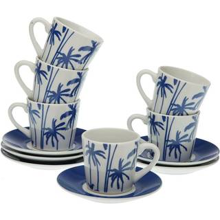 Versa Sæt med 6 kopper og underkopper Versa Marina Porcelæn