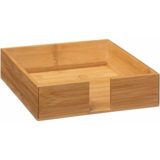 Servietkasse af bambus - Natur - 20,5cm x 20,5cm x 5,5cm - Adeline