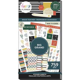 Happy Planner Sticker Pack Teacher-Planner Stickers Back-to-School Tilbeh?r Planl?gningsm?rker til l?rere 30 ark 759 klisterm?rker Total Brave Te