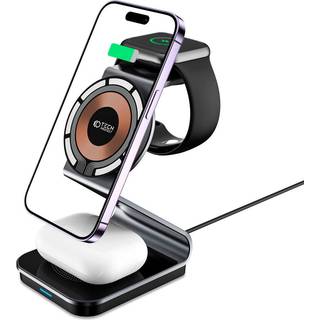 Tech-Protect QI15W-A29 3-i-1 magnetisk trådløs oplader - sort