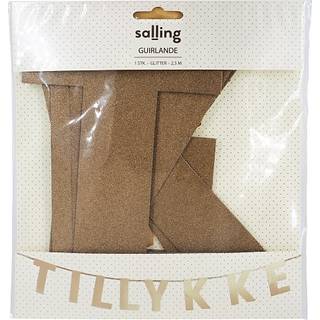 Salling guirlande "tillykke" L: 2,5 meter - guldfarvet (På lager i butik)