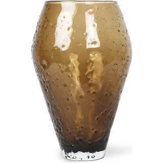 Crushed Glass Vase, Large - Sepia brown