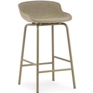 Normann Copenhagen - Hyg Barstool 65 cm Front Upholstery Olive & Olive Steel