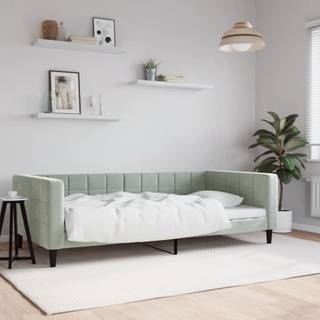 daybed 100x200 cm velour lysegrå
