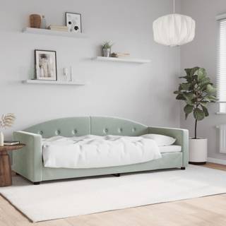 daybed 80x200 cm velour lysegrå