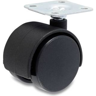 Jasa Møbelhjul m/plade Ø40 mm sort nylon