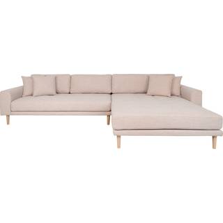 Lido lounge sofa med 4 puder, højrevendt, sand/natur