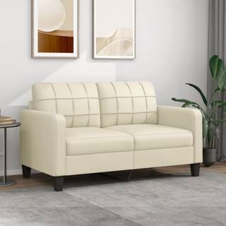 2-Personers Sofa Kunstlæder Farvet - 140 cm / Creme