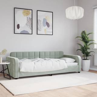 Daybed Velour Lysegrå - uden madras / 80 x 200 cm