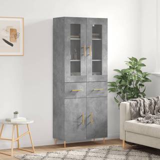 højskab 69,5x34x180 cm konstrueret træ betongrå