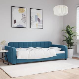 Daybed Velour Blå - uden madras / 90 x 200 cm
