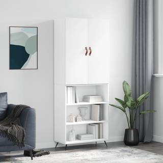 højskab 69,5x34x180 cm konstrueret træ hvid