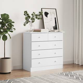 kommode ALTA 77x35x73 cm massivt fyrretræ hvid