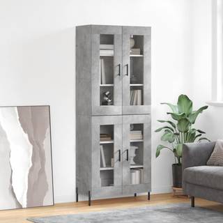 højskab 69,5x34x180 cm konstrueret træ betongrå
