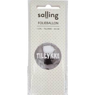 Salling folieballon "Tillykke" Ø: 44 cm - sølvfarvet (På lager i butik)