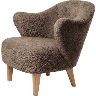 Audo Copenhagen Ingeborg Loungestol / Naturlig Egetræ - Lænestole Fåreskind Sahara - 71138-004269