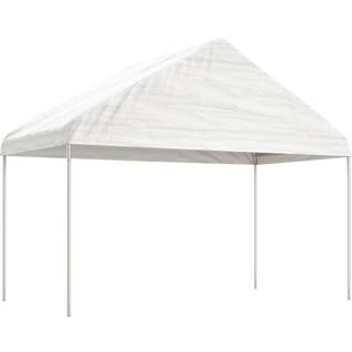 Pavillon Med Tag 6,69X4,08X3,22 M Polyethylen Hvid - 4.08 x 2.23 x 3.22 m