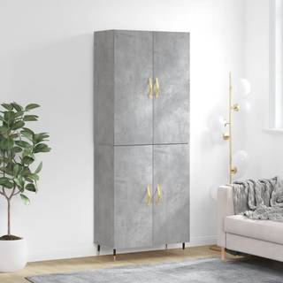 højskab 69,5x34x180 cm konstrueret træ betongrå