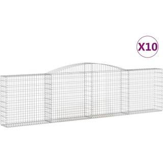 buede gabionkurve 10 stk. 400x30x100/120 cm galvaniseret jern