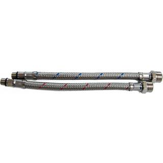 Flexslange / tilslutningsslange til blander Barka, 0.21 meter, 3/8" G (BSP), Ø10 mm forkromet messing, rød