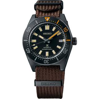 Seiko Prospex Black Series Heritage Collection 1965 Recreation Limited Edition Automatic Black Dial Brown Textile Strap Men's Watch SPB253J1