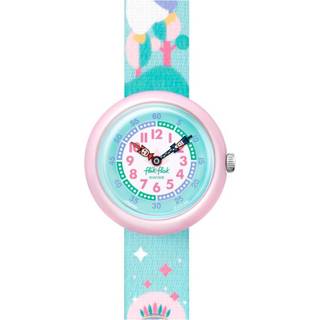Flik Flak Rainbow Dreams Blue Rainbow Fabric Strap Kids Watch FBNP194