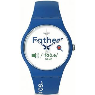 Swatch ALL ABOUT DAD New Gent White Dial Watch SO29Z704