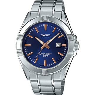 Herre Casio BOLD DATE Blå Sølv Ur (Ø 43,5 mm)