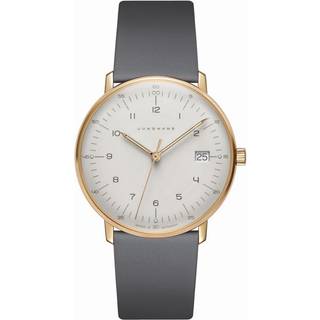 Junghans 47/7854.02 max bill Damenuhr mit Saphirglas Grau/Goldfarben