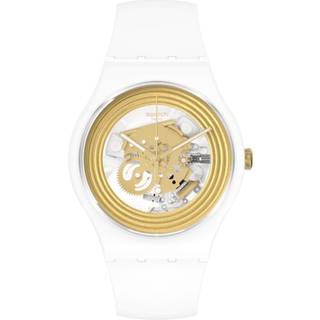 Swatch New Gent 'Golden Rings White' Quartz Unisex Watch SO29W107