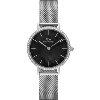 Daniel Wellington DW Watch Petite Lumine Bezel Sterling Black MOP 28mm Silver