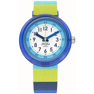 Flik Flak STRIPEY BLUE Blue and Green Strap Kids Watch FPNP112