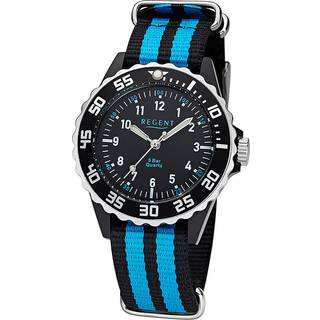Regent F-1126 Kinderuhr Schwarz/Türkis