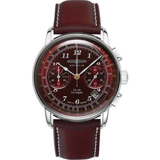 Zeppelin 7614-6 Herren-Armbanduhr Chronograph LZ126 Los Angeles Dunkelrot
