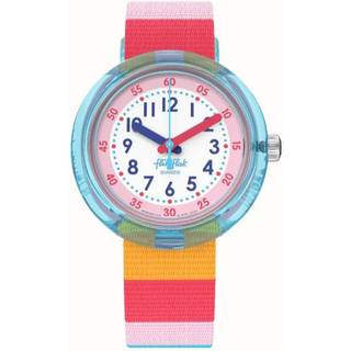 Flik Flak Stripy Pink Pink White Dial / Rainbow Kids Children Watch FPNP113